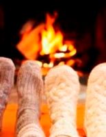 warme sokken voor het vuur