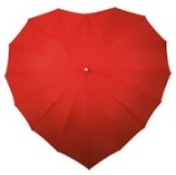 rode, hartvormige paraplu